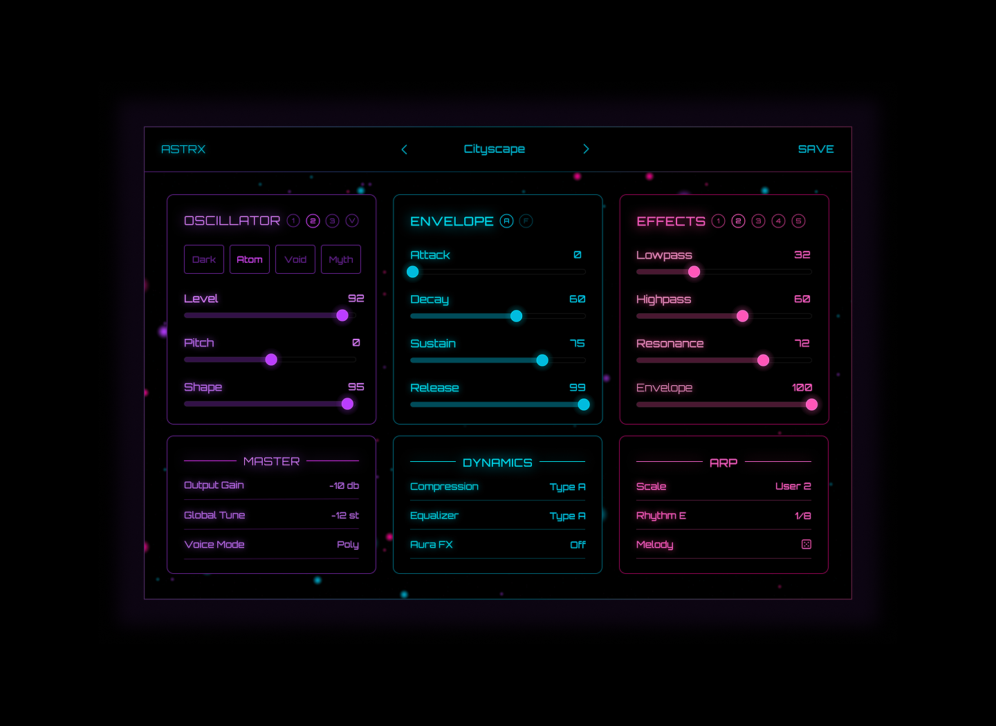 Astrx Synth Plugin UI